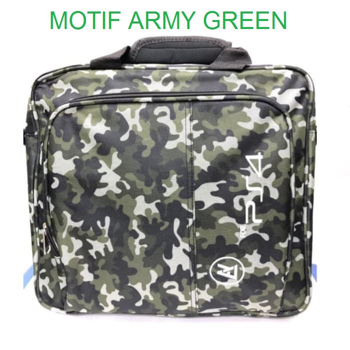 Tas PS4 Fat Slim Pro Travel Carry Bag Sony Playstation 4 Army Motif