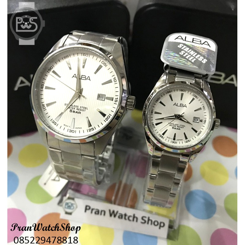 Jam Tangan ALBA AG8389 AH7A27 Silver Pria Wanita Original Bergaransi Resmi 1 Tahun