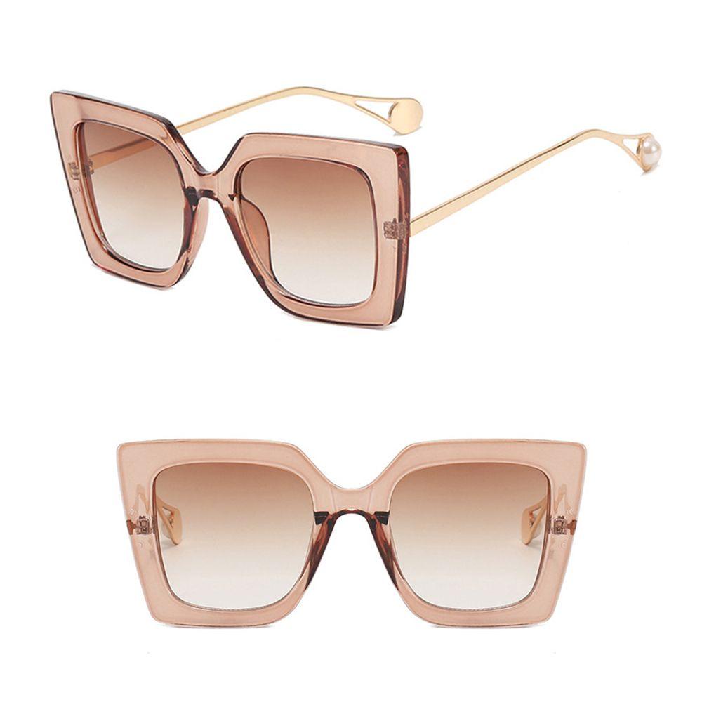 Lily Oversized Sunglasses Vintage Square Fram Komputer Kacamata Metal