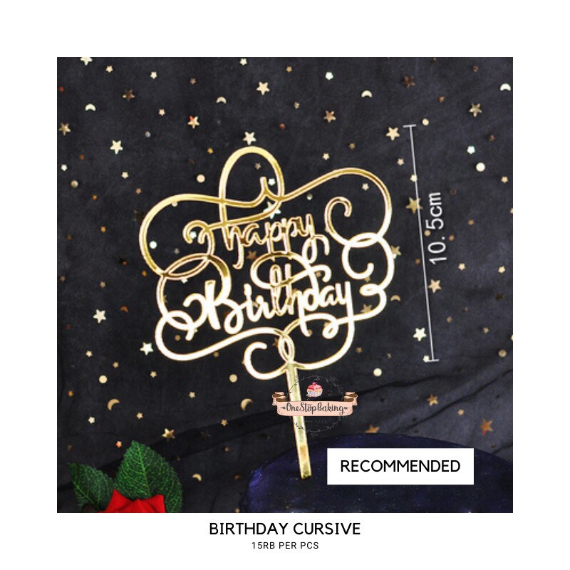 

Topper Happy Birthday Cursive