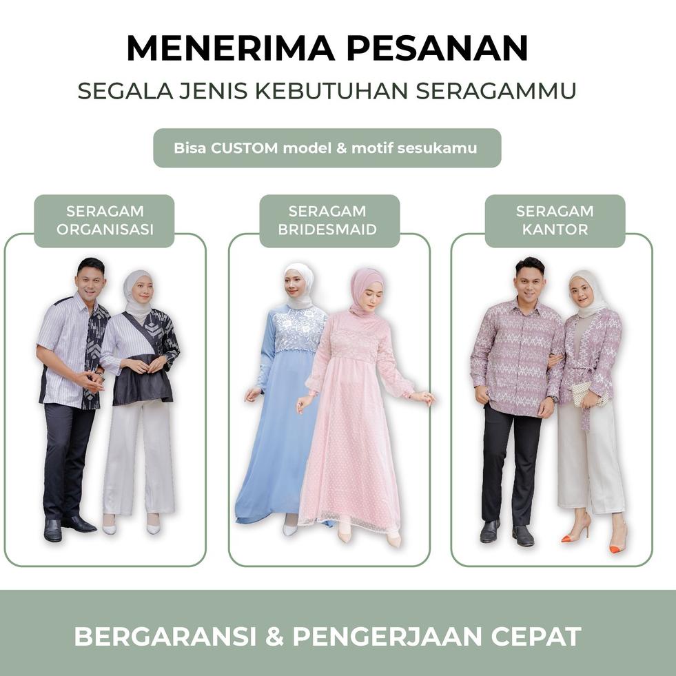 WOU BATIK - Couple Gamis Syari Ameena Gamis Lebaran Syari Modern Dress Couple Lebaran Premium Dress 