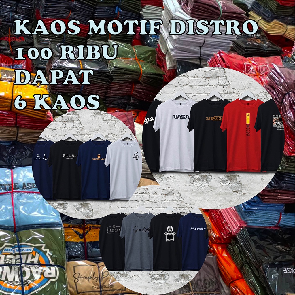 KAOS MOTIF DISTO 100 RIBU DAPAT 6 KAOS
