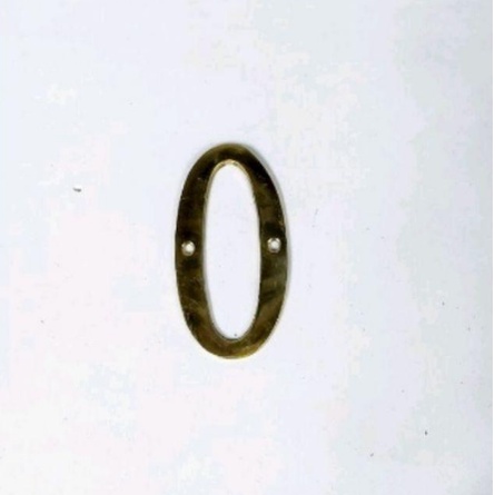 Huruf angka rumah bahan kuningan emas tinggi 10 cm angka 0