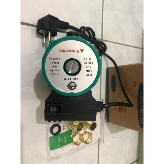 MAXPUMP BM-15/9 Pompa Booster 100 Watt 220Volt Silent Pendorong Pompa Dorong Auto Water Heater Termurah