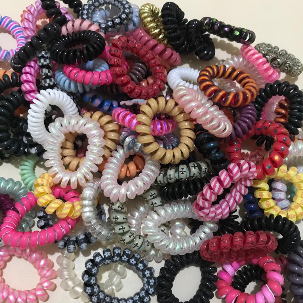 IKAT RAMBUT SPIRAL / KUNCIRAN RAMBUT KABEL / KARET RAMBUT KABEL TELEPON