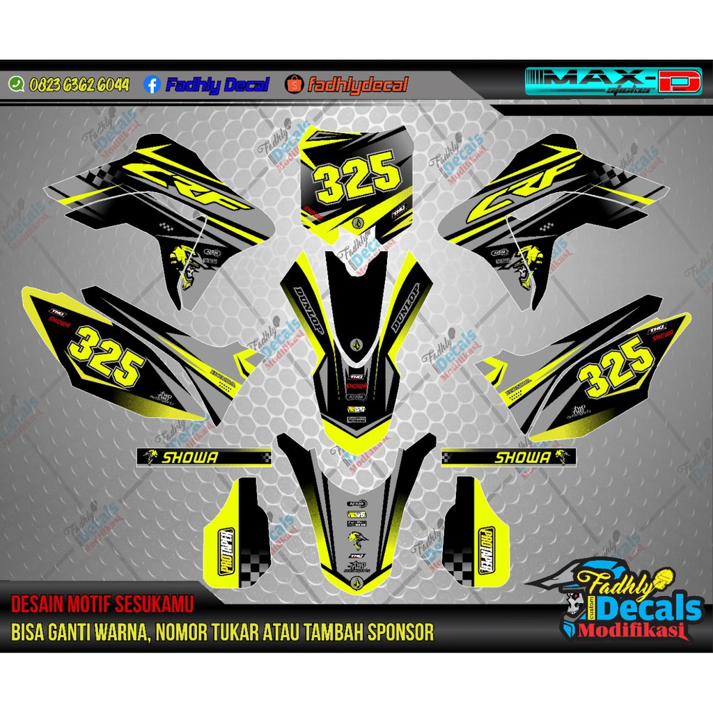Sticker fullbody decal CRF 150 l hitam grey stabilo