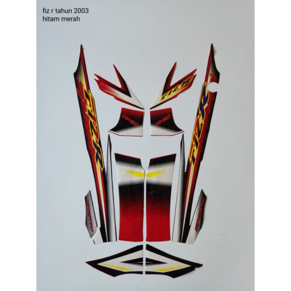 STRIPING MOTOR FIZ R TAHUN 2003 HITAM MERAH