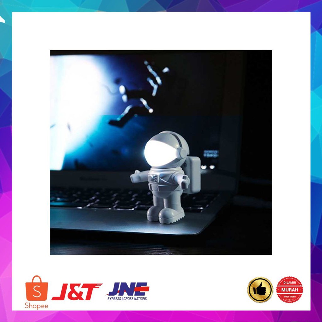 Murah Eshoo Lampu LED USB Night Light Lamp Flexible Spaceman Astro - White