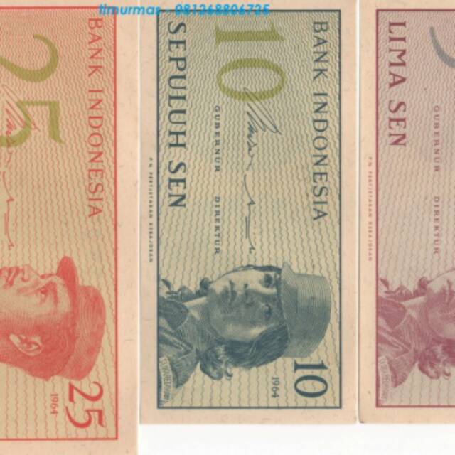 Uang Kuno 1~50 Sen SET Sukarelawan Dwikora 1964