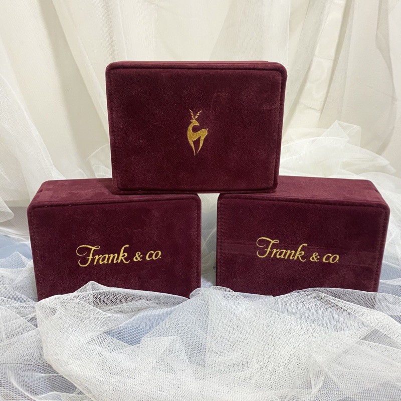 Box Frank n co Frank&co Perhiasan Kotak Beludru Velvet Perhiasan Berlian Anting Cincin Liontin Mahar