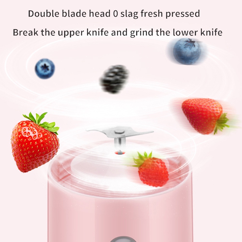 Blender Jus Portable Mini Juicer 500ML Juice Blender Cup USB Charging 4 Electric Blender Mata Pisau