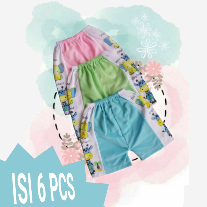 [6pcs] Celana Bayi Pendek Usia 0/6 bulan