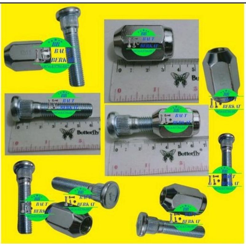 ECER baut roda mur racing kijang panjang baut mur roda racing kijang panjang 6cm baut roda panjang 6