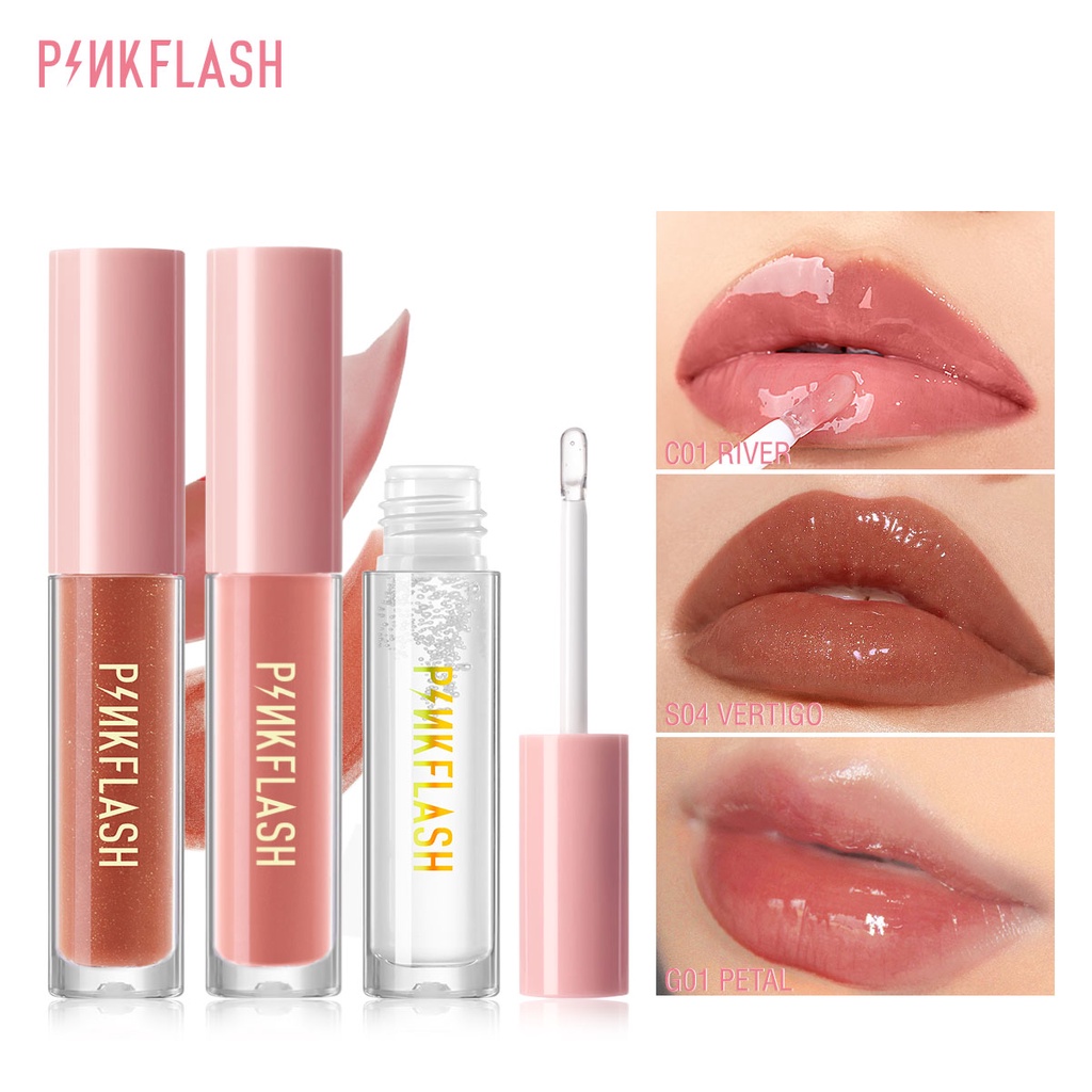 PINKFLASH Lip Gloss Perawatan Bibir Pelembab #Ohmygloss PF-L02