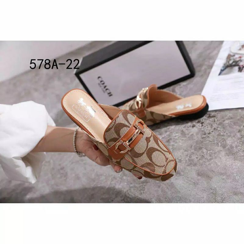 NC READY- COACH COCH538 Loafers Mules Sepatu Slip Wanita Import