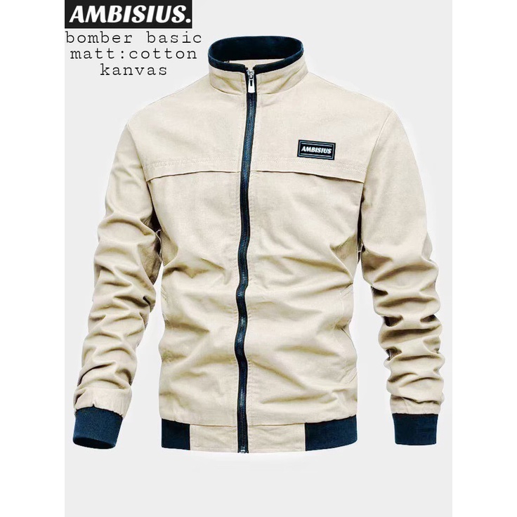 Bomber Ambisius Jacket Cream | Jaket Pria | Jacket Bomber Pria Best Quality