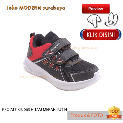 PRO ATT KIS 063 V HITAM MERAH PUTIH sepatu anak sepatu sneakers kets