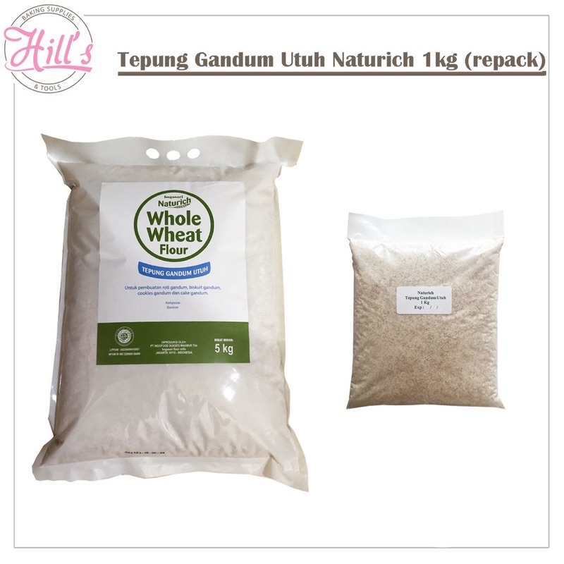 

REPACK: 1KG BOGASARI NATURICH WHOLE WHEAT FLOUR/ Tepung Gandum Utuh