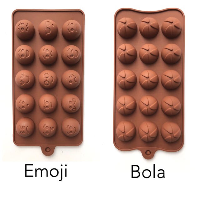 Cetakan Silikon Emoji/ Cetakan Silikon Bola/ Cetakan Coklat/ Cetakan Sabun/ Es/ Silikon Mould