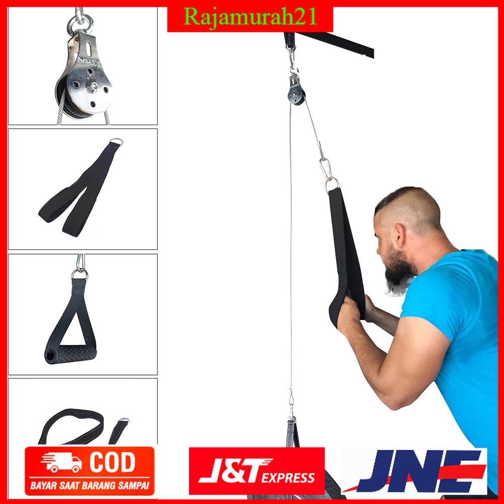 Katrol Fitness Gym DIY Pulley Cable Machine Arm Bicep Equipment - J3140 - Dark Gray