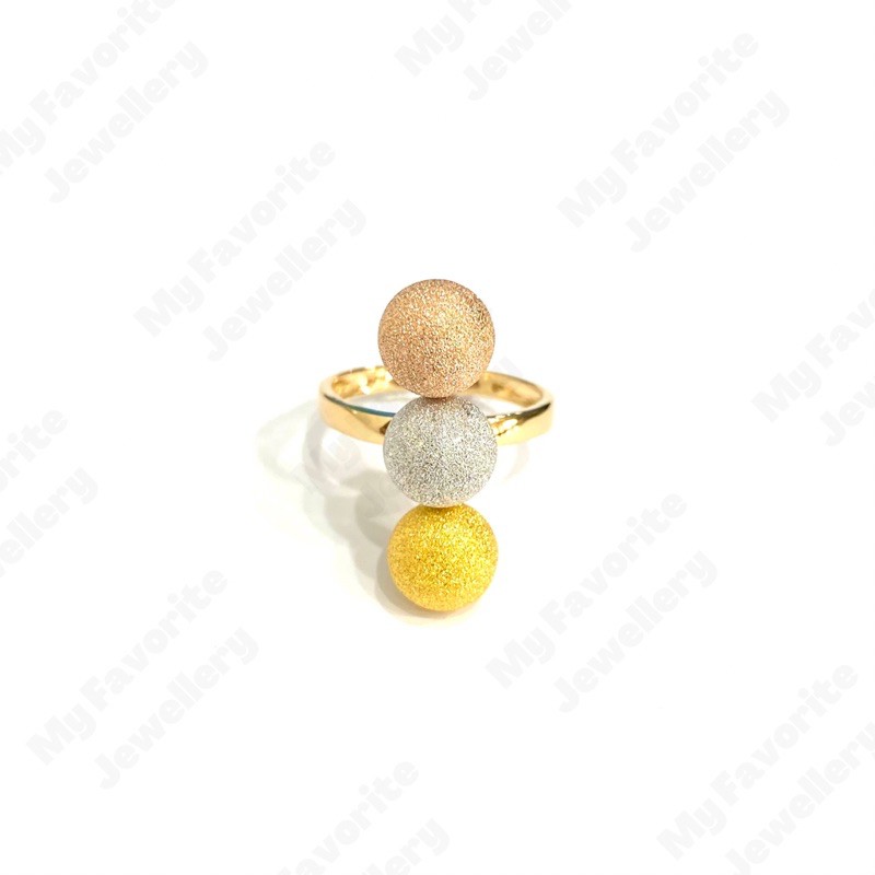 Cincin Bola-Bola Pasir Warna Uk15 Emas Asli Kadar 700 dan 875