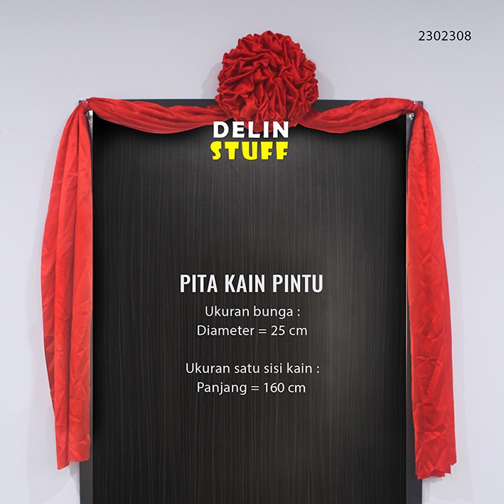 Kain Pita Merah Wedding Sangjit / Kain Pintu / Kain Merah Sangjit / Kain Hiasan Mobil Pengantin / We