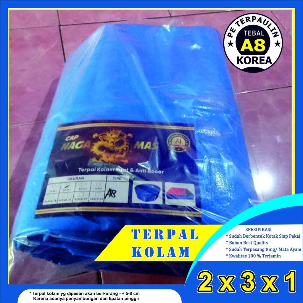 Terpal Kolam Ikan Kotak Type A8 Ukuran 3x2x1