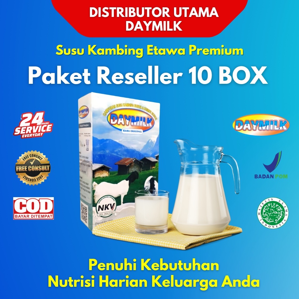 

[ PAKET 10 BOX ] Susu Kambing Etawa Premium Daymilk Rasa Original