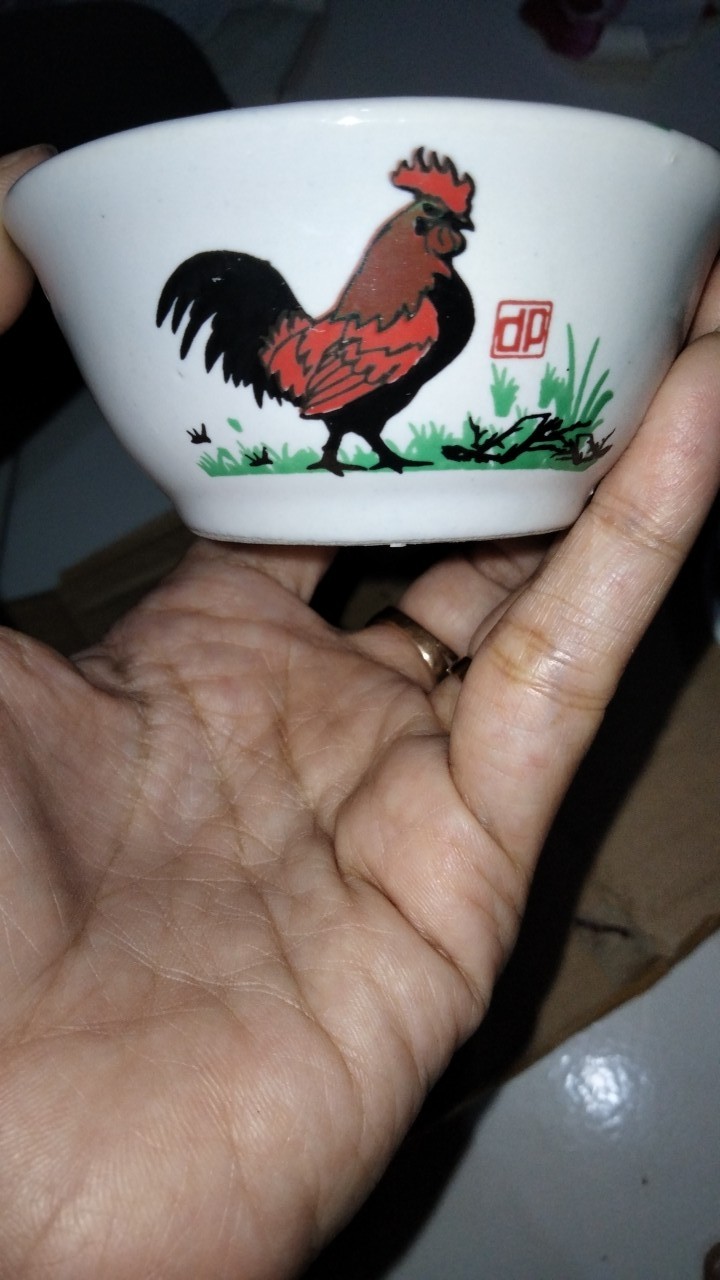 Souvenir Mangkok Sambal Motif Ayam Jago
