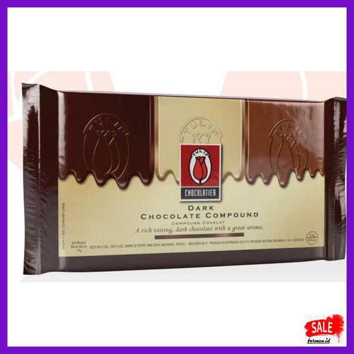 

SAKMACOKLAT- TULIP DARK CHOCOLATE COMPOUND 1 KG - TULIP COKLAT COMPOUND DARK -MAKANAN-MINUMAN.