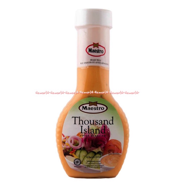 Maestro Thousand Island 237ml Salad Dressing Tousand Iland Kemasan Botol Saos Saus Salad Mayonais Salad Dressing Mayones Mayonnes Kuning