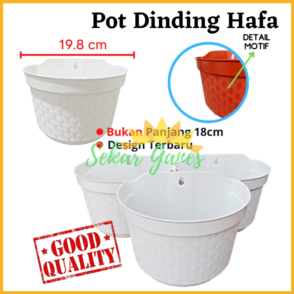 Pot Dinding Cantol Hafa 20 Cm Putih Pot Dinding Tempel Dekorasi Putih Panjang Aesthetic Besar Kecil Pager Balkon Pagar Unik  Pot Tembok - Tanaman Bunga Hias Dinding Tempel Bibit Plastik TERMURAH