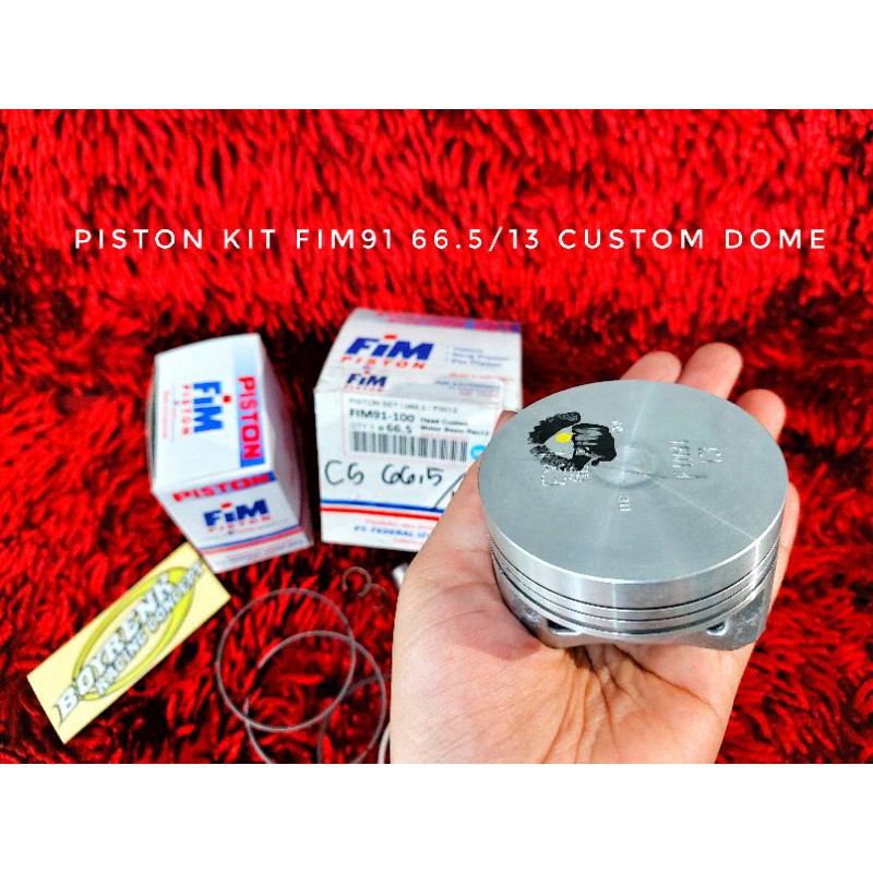 PISTON KIT FIM91 DIAMETER 66.5 PIN 13 CUSTOM DOME - BOYRENK RACING CONCEPT