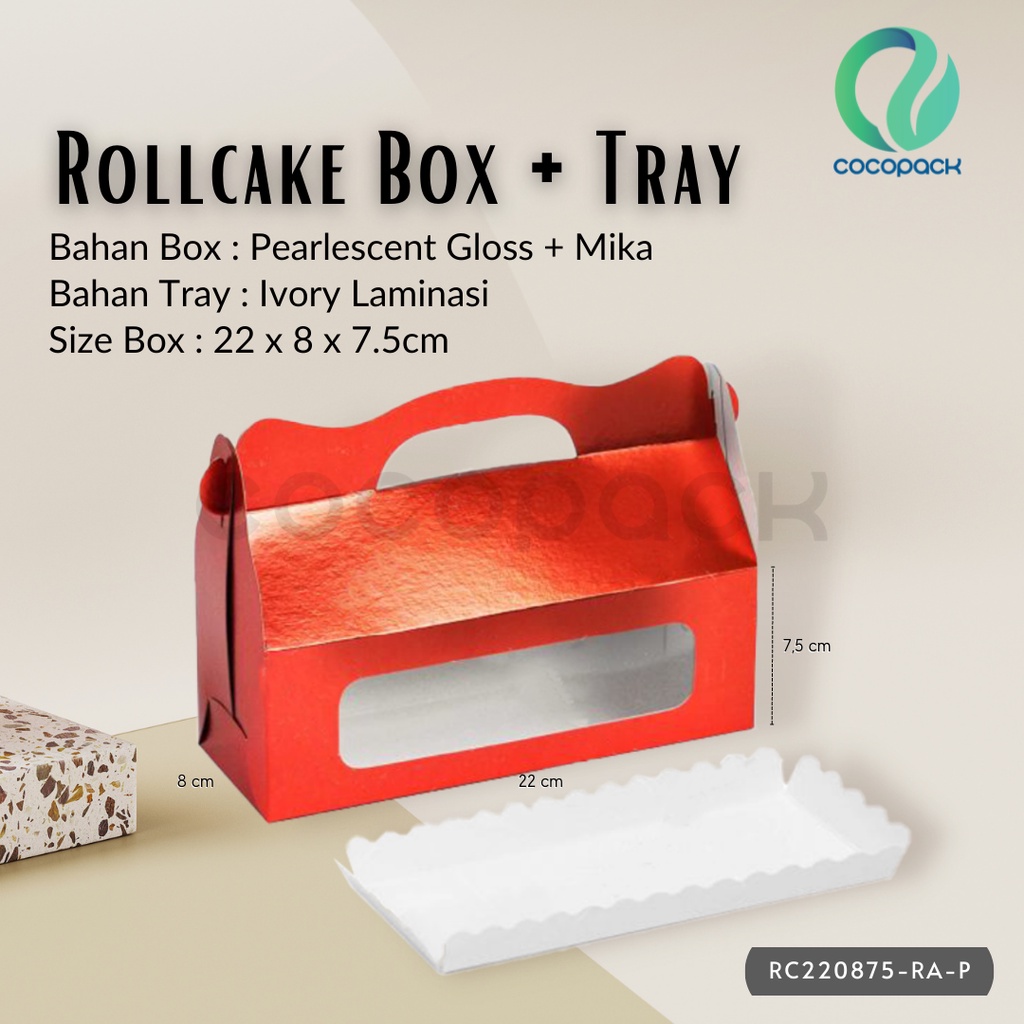 

Paper Box Multipurpose Roll Cake Red Pearl 10 PCS