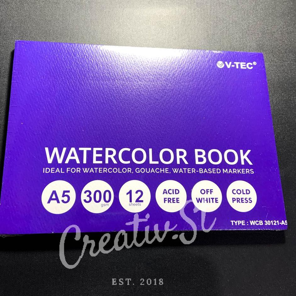 

Big Sale ZLKMW Watercolor Book Pad A5 300 GSM Cold Press V-Tec 87 Diskon