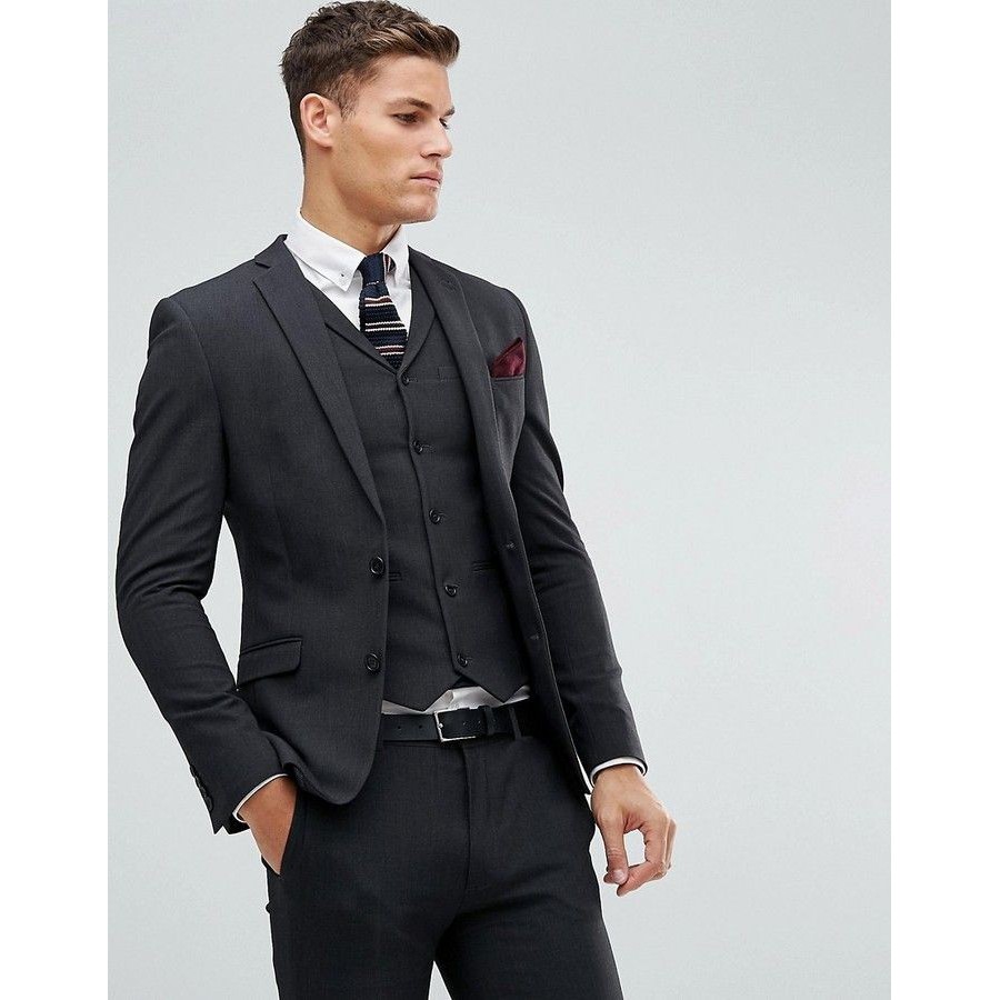 SETELAN BLAZER PRIA FORMAL WARNA HITAM SLIMFIT 3IN1 - NEW ANSELL BLACK WEDDING PARTY SUIT