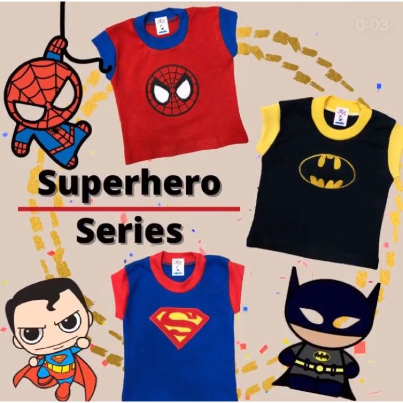 OBRAL! ISI 3PCS! ATASAN KAOS STALI BAYI ALL SIZE 0-6 BULAN WARNA BORDIR SUPERHERO