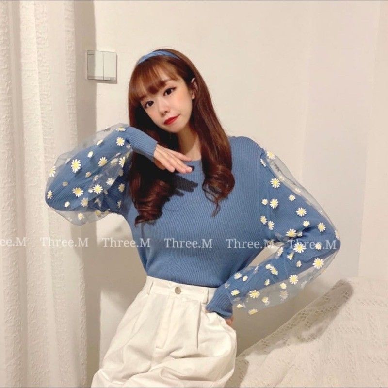 MDLV ~ C697 DAISY KNIT TOPS // BAJU RAJUT LENGAN PANJANG // FASHION IMPORT WANITA