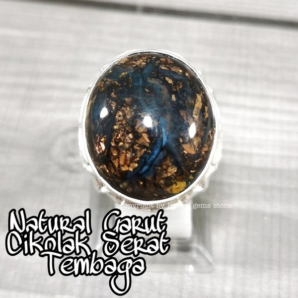 CINCIN BATU AKIK NATURAL GARUT CIKOLAK SERAT TEMBAGA COLLECTOR ITEM Ist 19