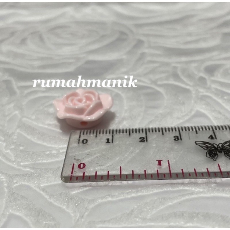 MUTE / MONTE / MOTE / MANIK BUNGA MAWAR 2cm WARNA RANDOM (8pcs)