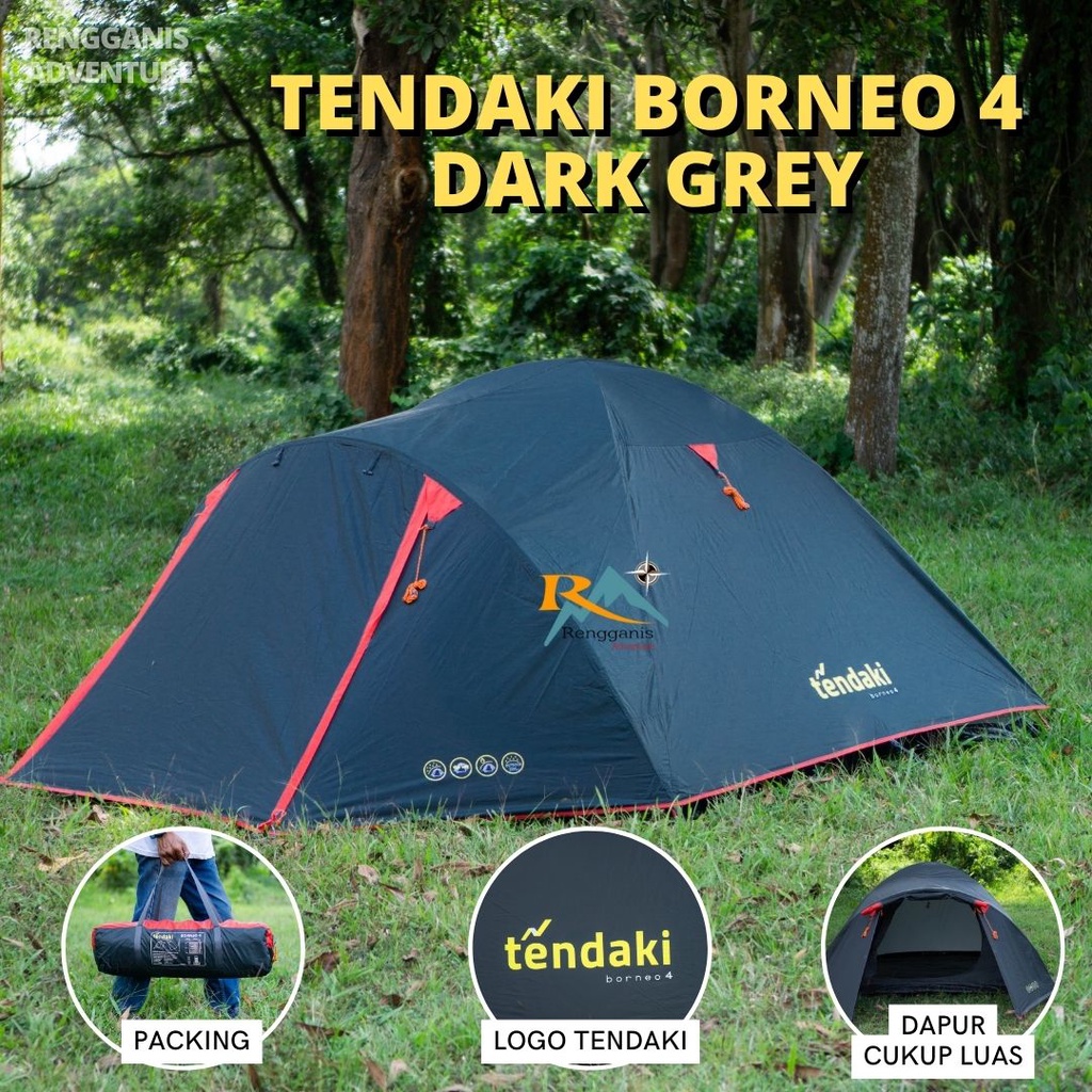 Tenda Camping Java 4 Pro Borneo 4 Orang Frame Fiber Tendaki NSM 4 Orang Kapasitas 4 - 5 Orang