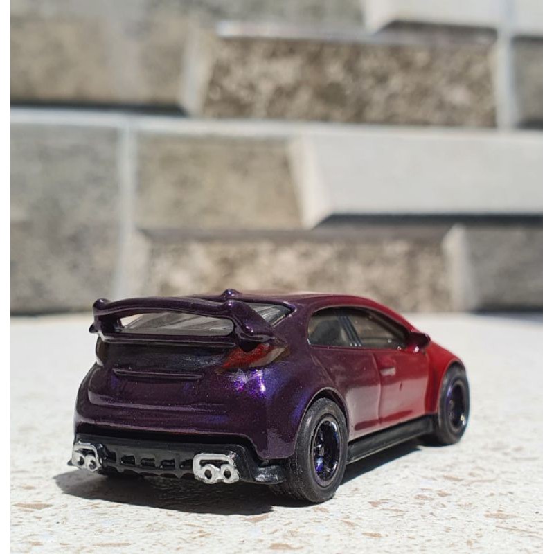 Hot Wheels 2016 Civic Type R Custom Repaint 3 Colors Ban Karet Detailing HW Hotwheels