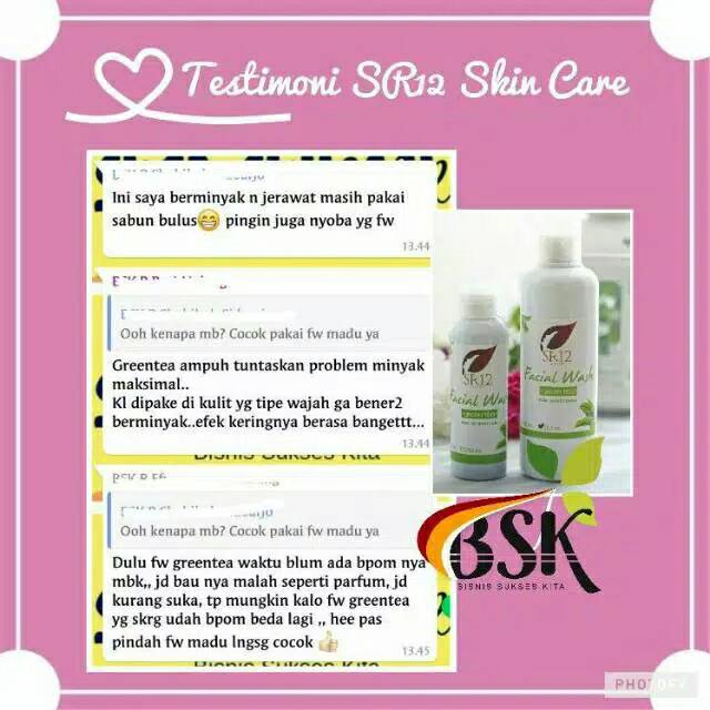 Facial Wash Green Tea SR12  / Sabun Wajah Normal / Sabun Berminyak Jerawat