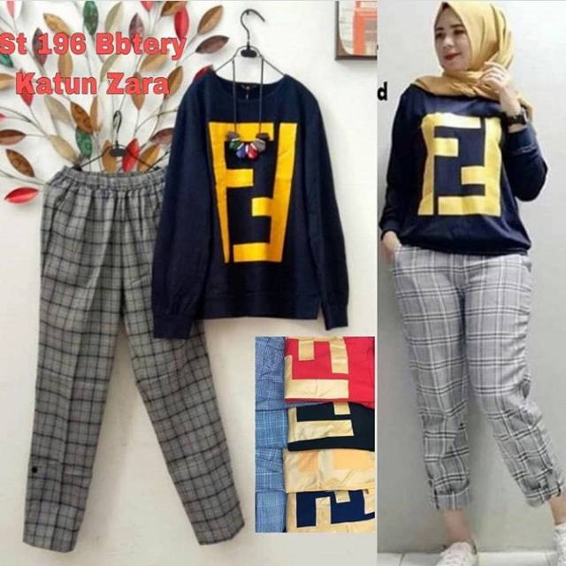 Fendi set celana /setelan celana Fendi