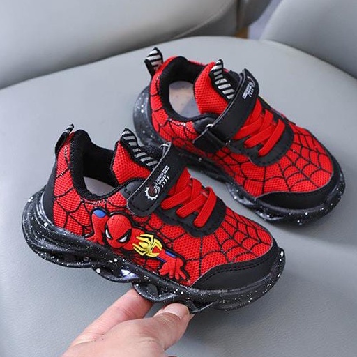 Spider5 With Led Sepatu Anak Import Size 21-35 Usia 1-8 Tahun