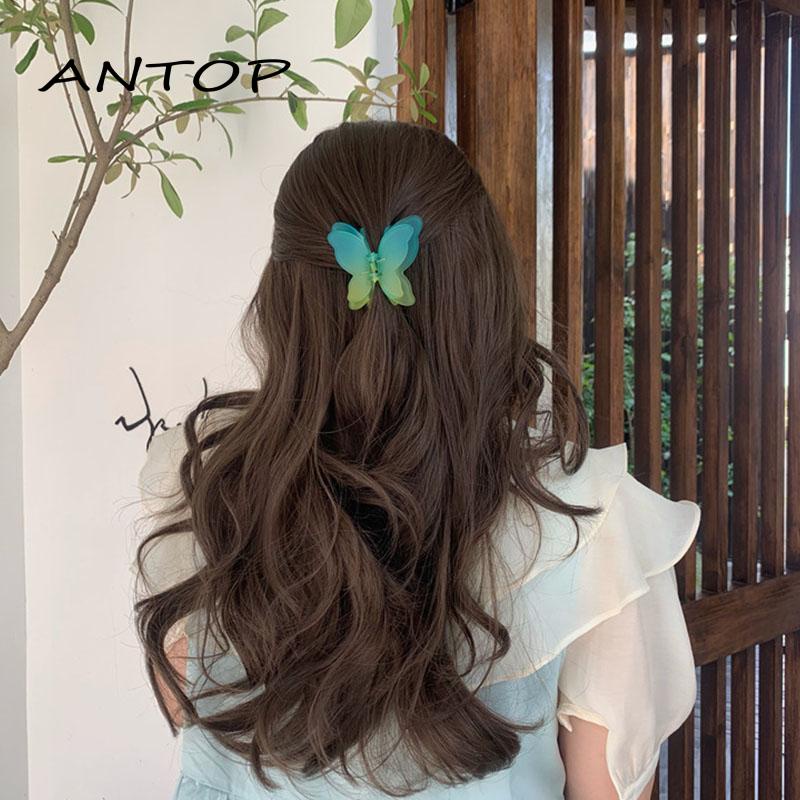 Jepit Rambut Model Butterfly Dua Lapis Warna Gradasi Untuk Wanita