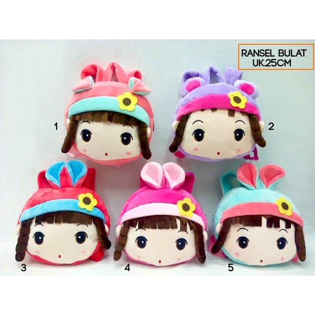 Tas Ransel Pretty Girl size M(25cm) Sekolah Main Anak-anak TK Paud SDIT SD Boneka Pretty Girl