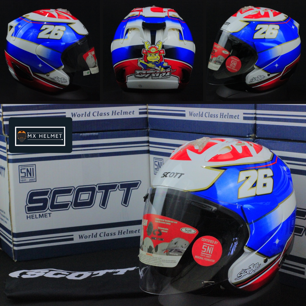 HELM SCOTT RAM 4 / HELM HALF FACE MOTIF SAMURAI PEDROSA
