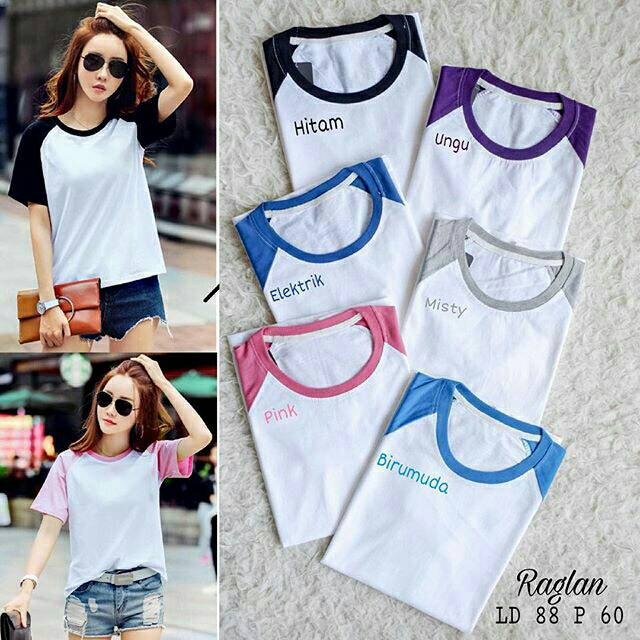 Kaos polos raglan zara