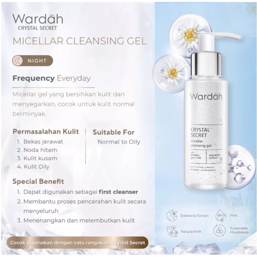 Wardah Crystal Secret Micellar Cleansing Gel 75ml